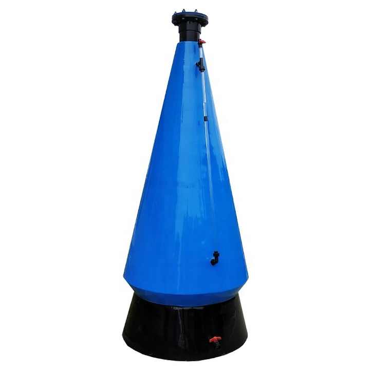 High Density Farm 10-100m3/h Ras Fish Farming Aquaculture Equipment Fiberglass FRP Oxygen Cone