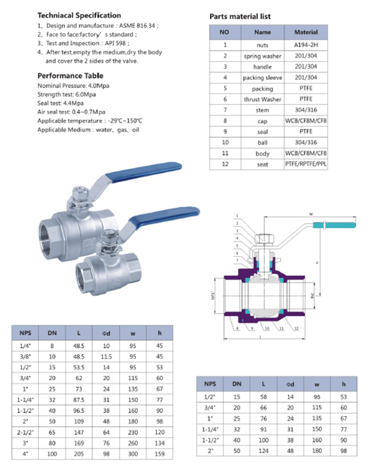 2-Piece Ball Valve